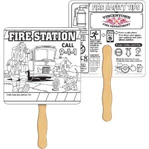 Fire Safety Coloring Hand Fan - CB1040