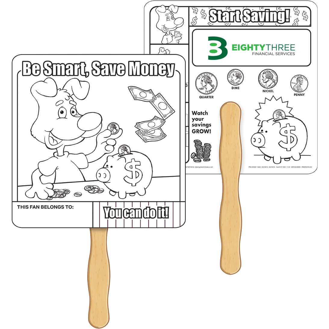 Product Photo 1 Saving Money Coloring Hand Fan
