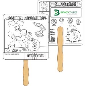 Saving Money Coloring Hand Fan - CB1042
