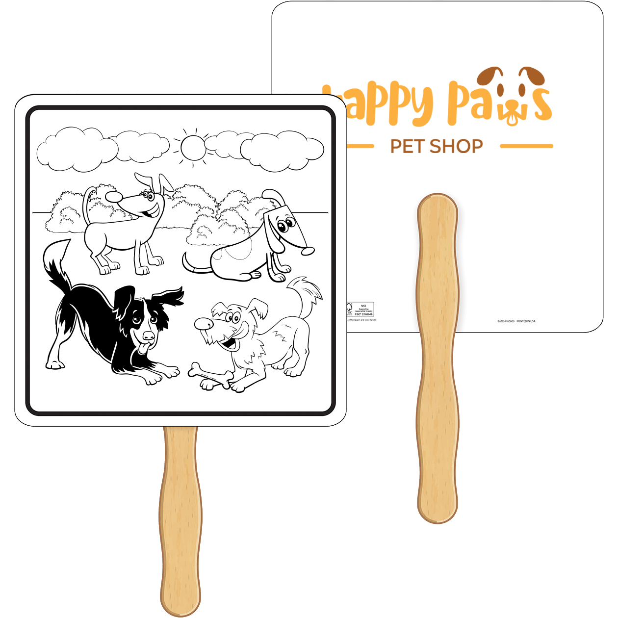 Product Photo 1 Square Shape Coloring Hand Fan