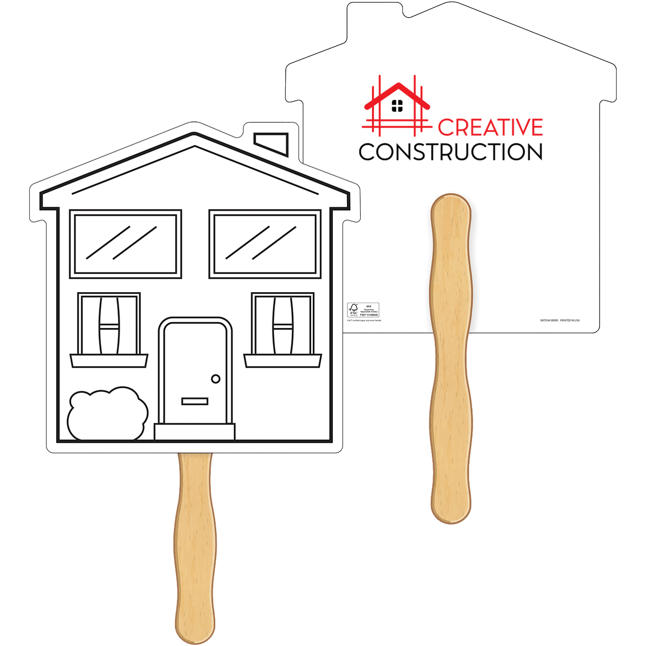 Product Photo 1 House Shape Coloring Hand Fan