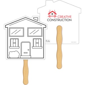 House Shape Coloring Hand Fan - CB1044