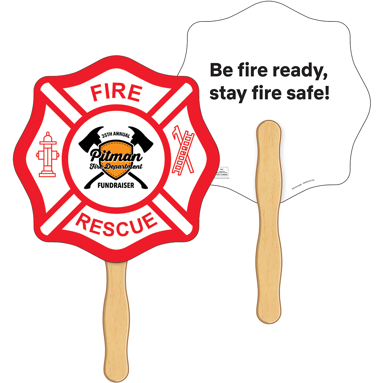 Product Photo 1 Fire Badge Shaped Hand Fan