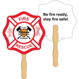Fire Badge Shaped Hand Fan - CB1048