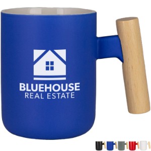 Tokyo Ceramic Mug W/ Wooden Handle, 12 oz. - GB9573
