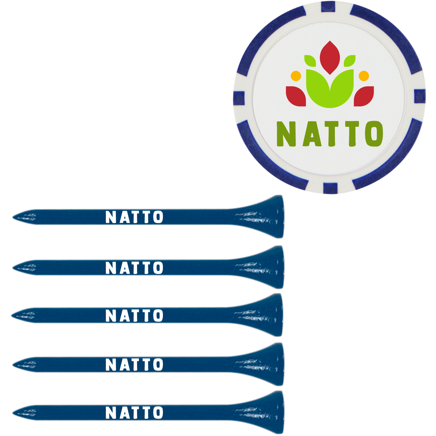 Product Photo 1 Five Tees W/ Poker Chip Ball Marker