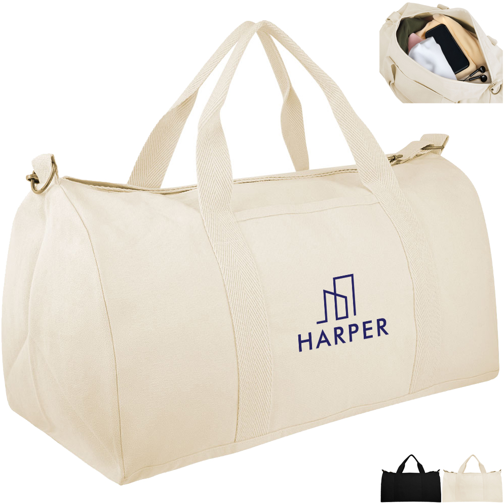 Product Photo 1 AWARE™ Recycled Cotton/Poly Flat Bottom 21" Duffel Bag