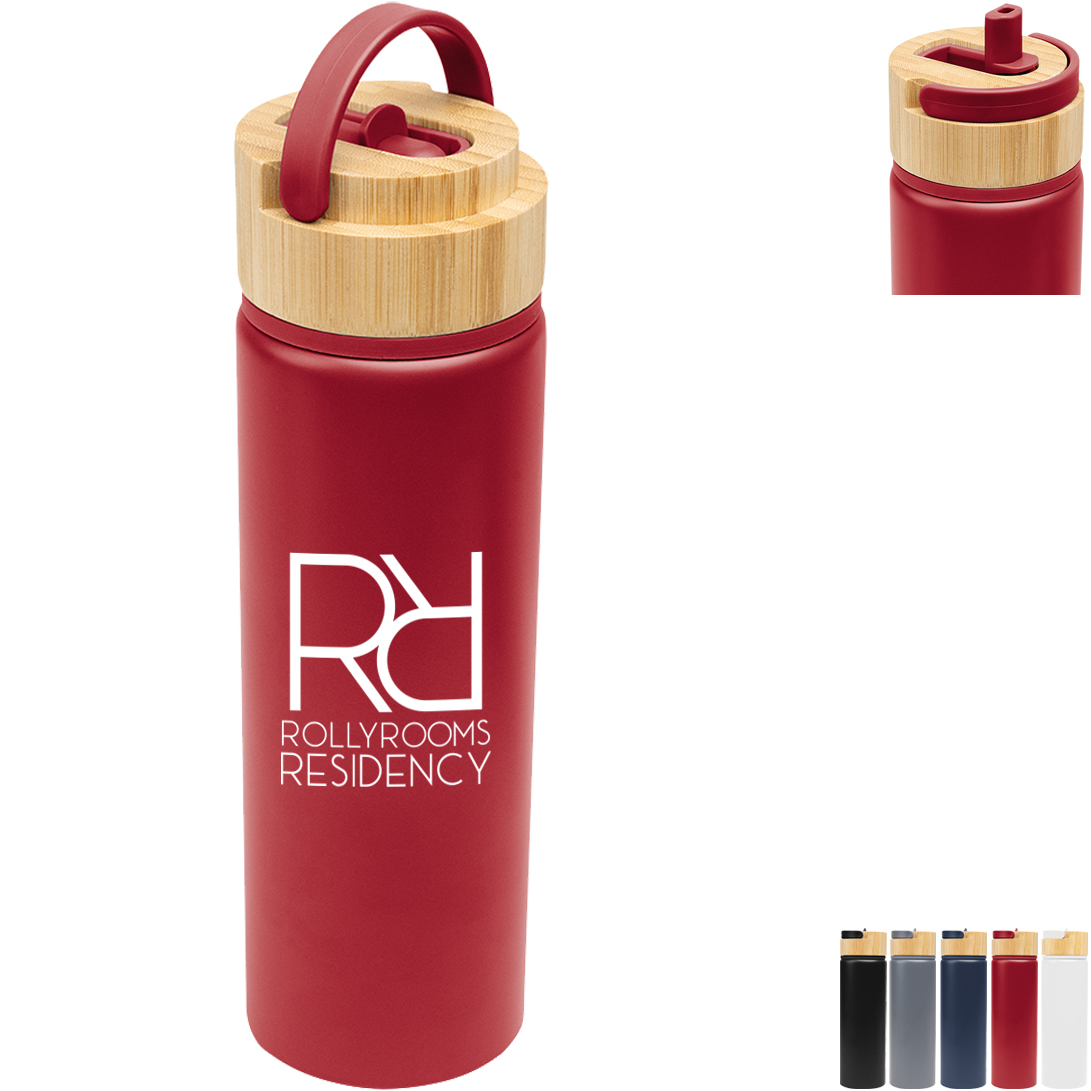 Product Photo 1 Ellis Recycled Aluminum Bottle w/ Bamboo Lid, 27oz.