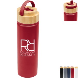 Ellis Recycled Aluminum Bottle w/ Bamboo Lid, 27oz. - HT6766