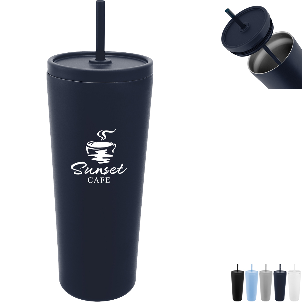 Product Photo 1 Brooklyn Recycled Stainless Steel Tumbler w/ Straw, 24oz.