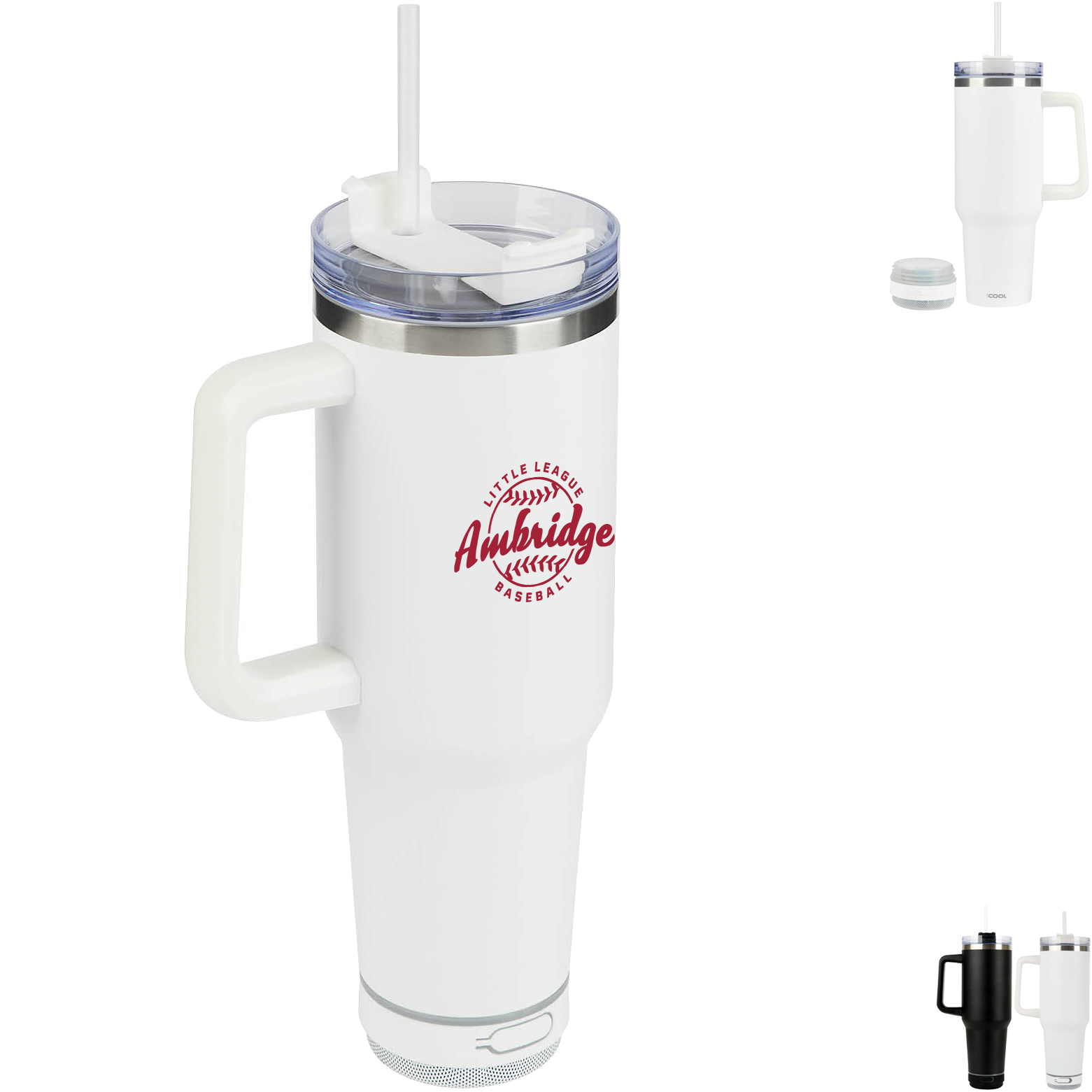 Product Photo 1 iCOOL® Borrego Double Wall Stainless Steel Travel Mug with Speaker,  40 oz.