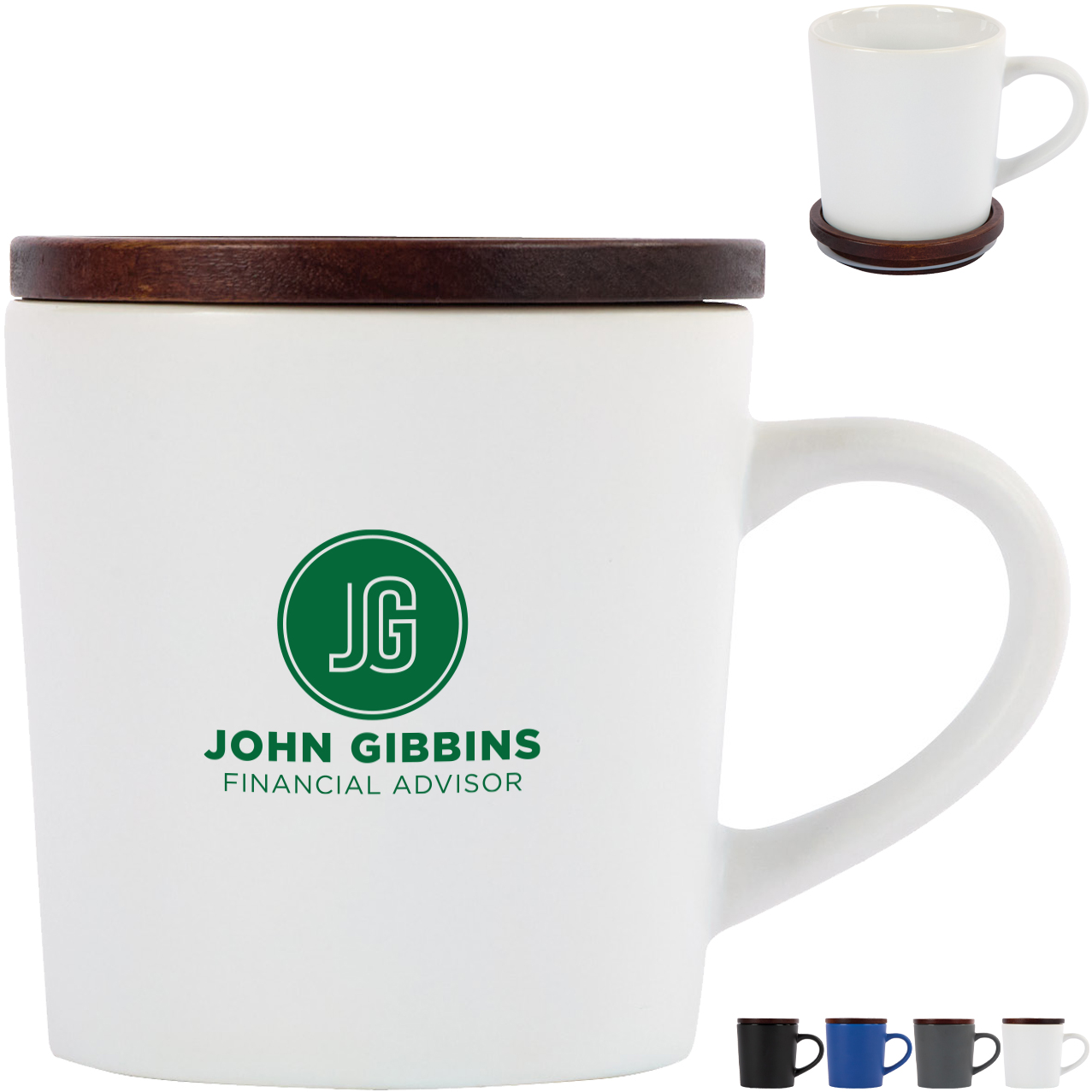 Product Photo 1 Copenhagen Ceramic Mug w/ Wood Lid, 16 oz.