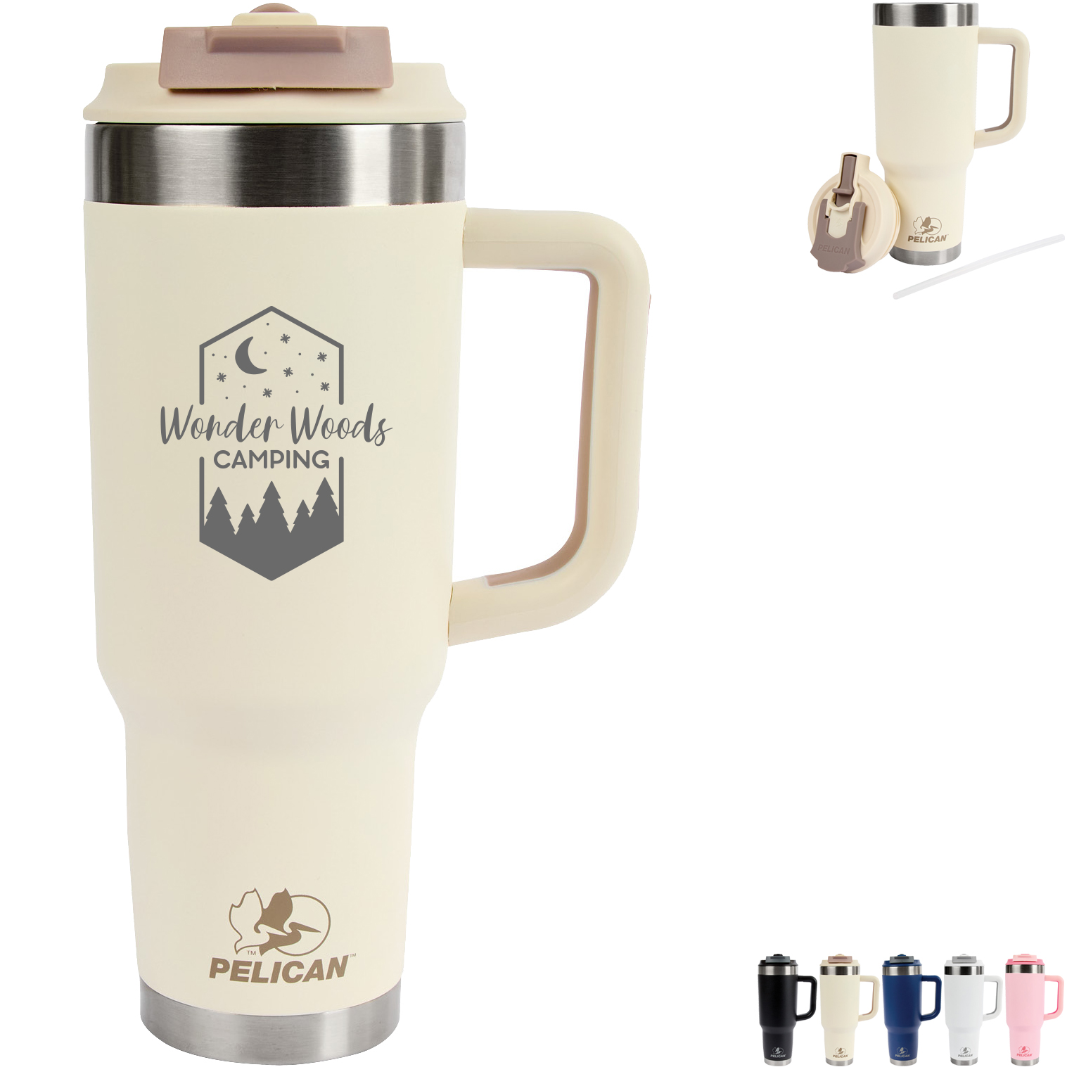 Product Photo 1 Pelican Porter™ Dual Lid Recycled Double Wall Stainless Steel Travel Tumbler, 40 oz.