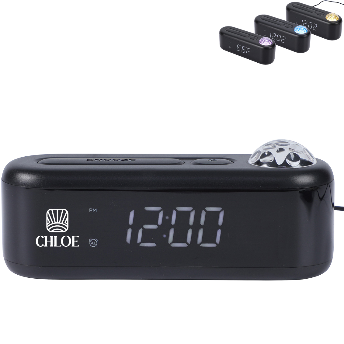 Product Photo 1 Ambiance Digital Alarm Clock w/ Ocean & Aurora Ceiling Projection