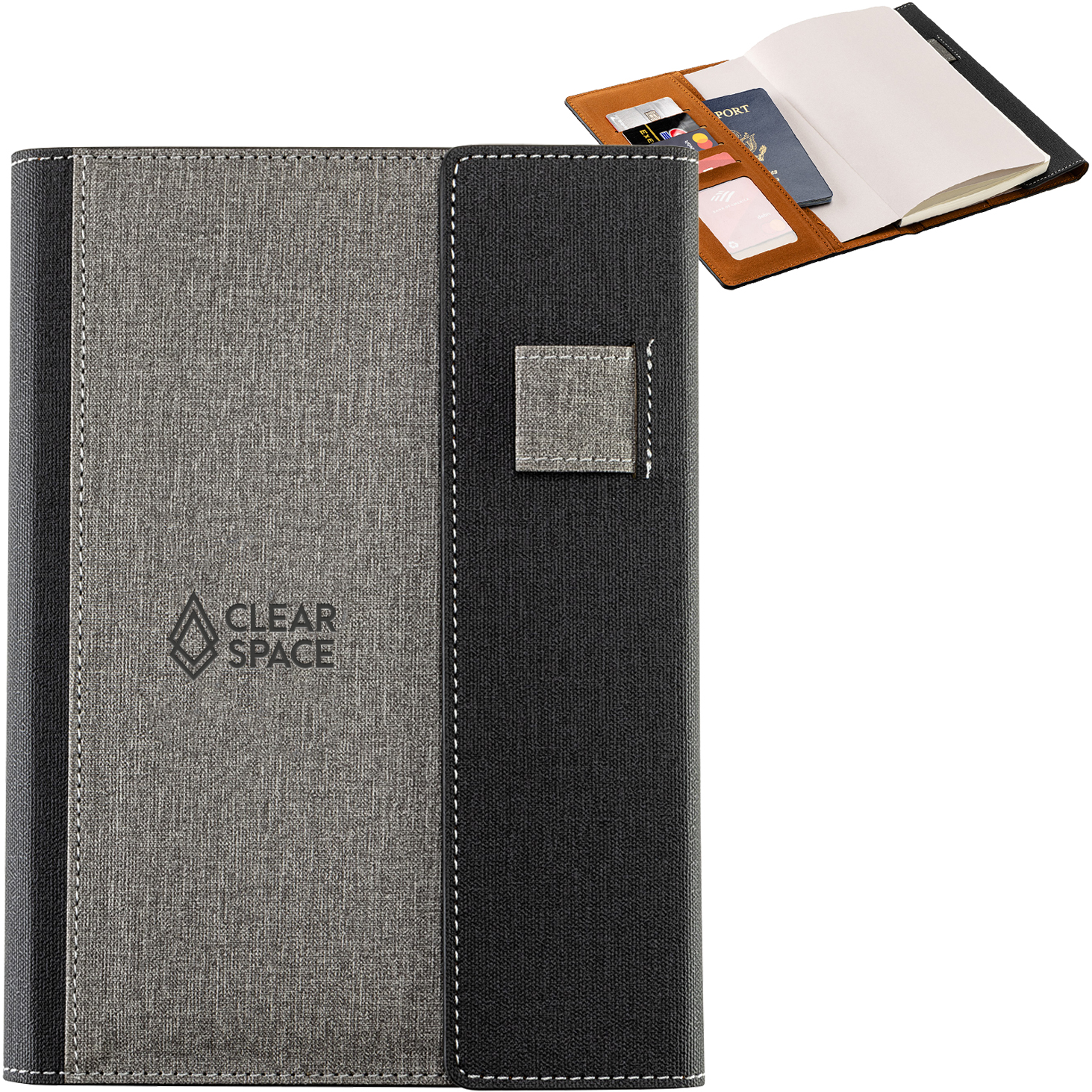 Product Photo 1 Folio Refillable Hard Cover Journal w/ Card Pockets & Magnetic Closure, 6-1/2" x 8-1/2"