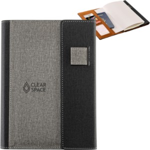 Folio Refillable Hard Cover Journal w/ Card Pockets & Magnetic Closure, 6-1/2" x 8-1/2" - AR1764