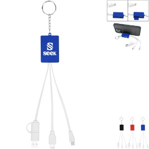 Multi-Charging Cable USB Hub Keyring - HT6843