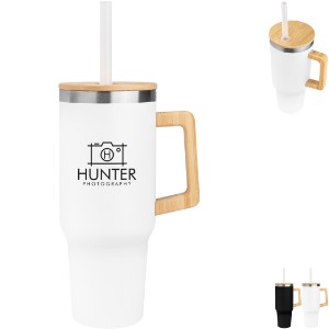 Carolina Intrepid Recycled Stainless Steel Vacuum Insulated Tumbler w/ Straw, 40oz. - HT6845