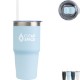 Brea Recycled Stainless Steel Tumbler w/ Straw, 14oz.