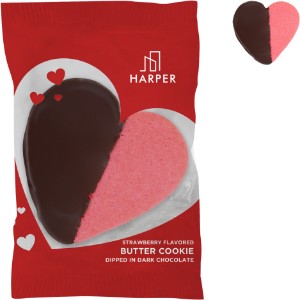 Dark Chocolate Dipped Strawberry Heart Cookie - CI2535
