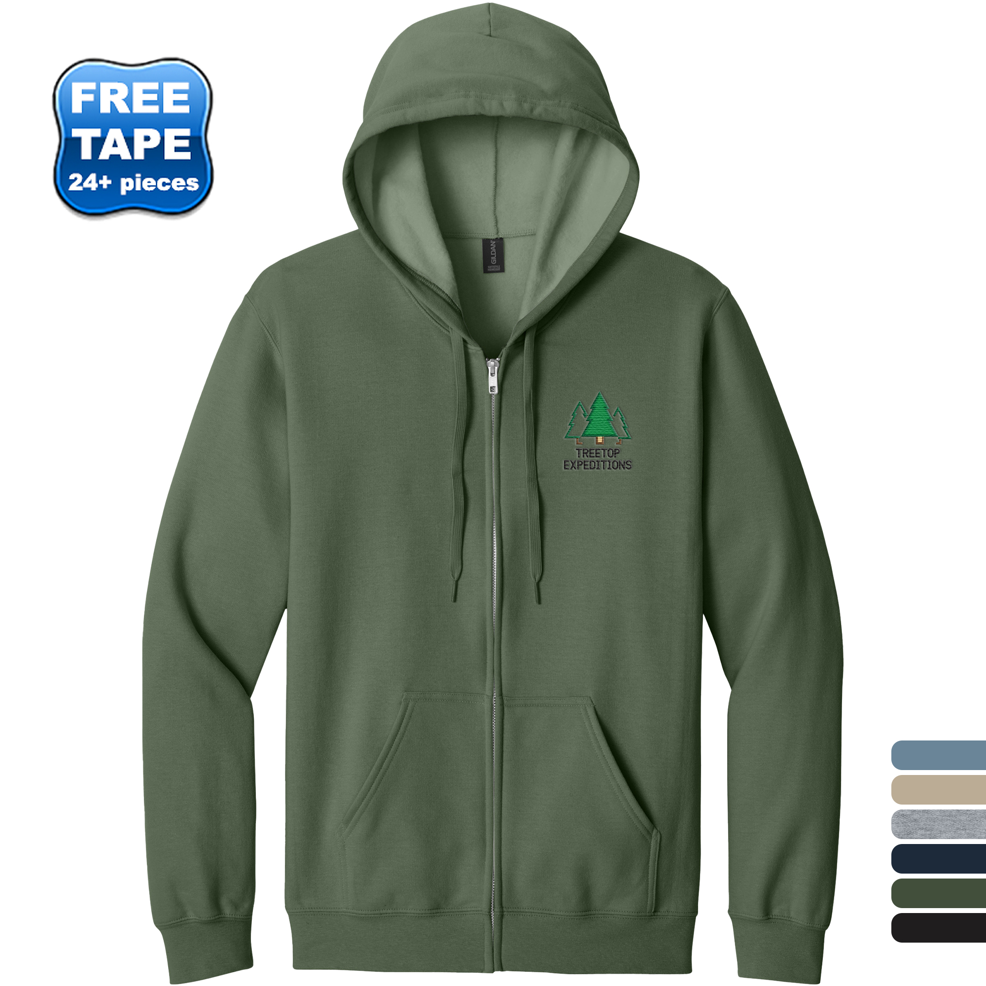 Product Photo 1 Gildan® Softstyle® Midweight Fleece Cotton/Poly Full-Zip Unisex Hooded Sweatshirt
