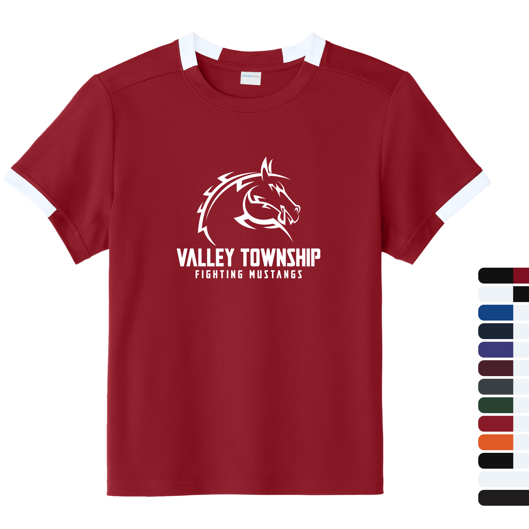 Product Photo 1 Sport-Tek® Club Recycled Poly Short Sleeve Youth Crew Tee