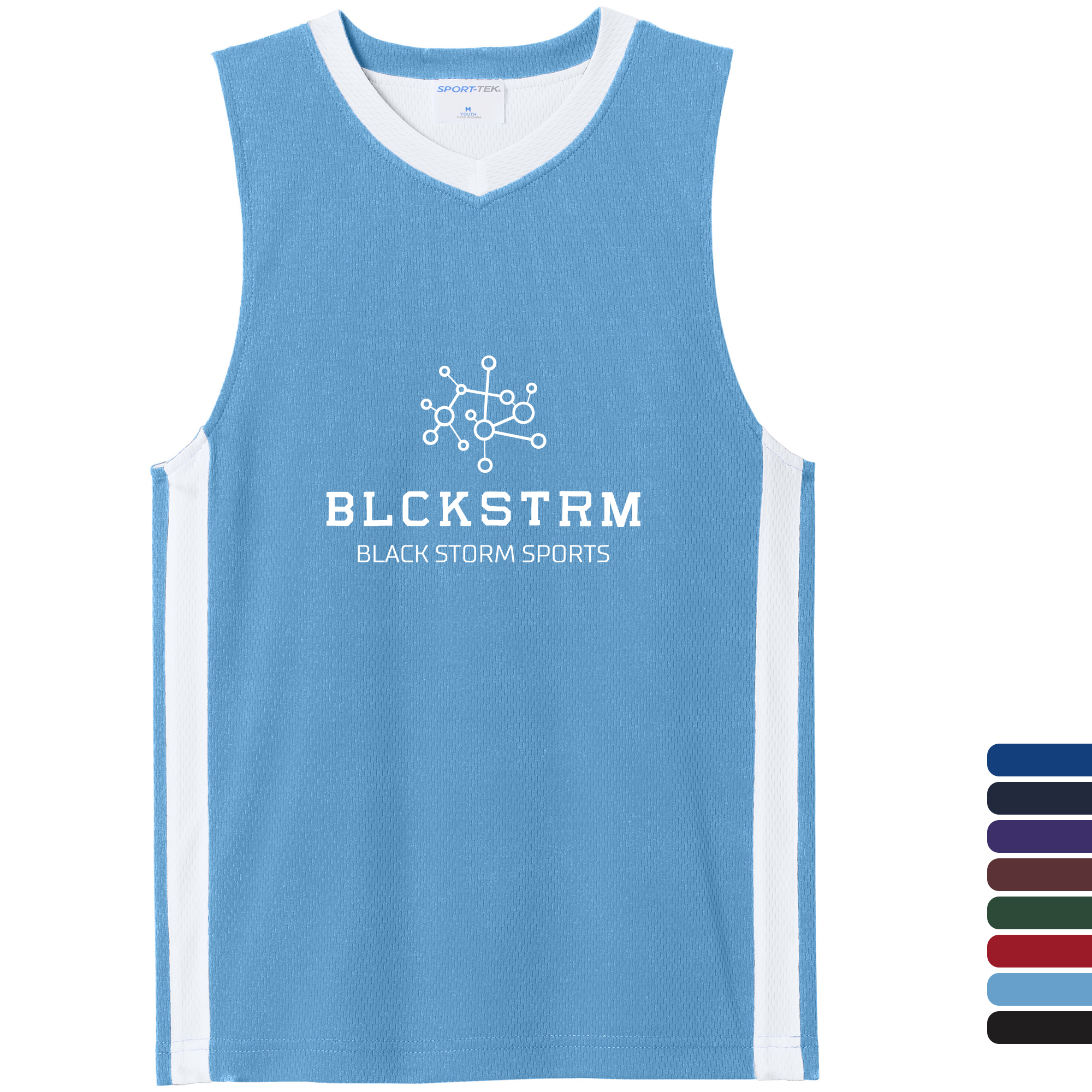 Product Photo 1 Sport-Tek® Rival Poly Closed-Hole Mesh Basketball Reversible Youth Jersey