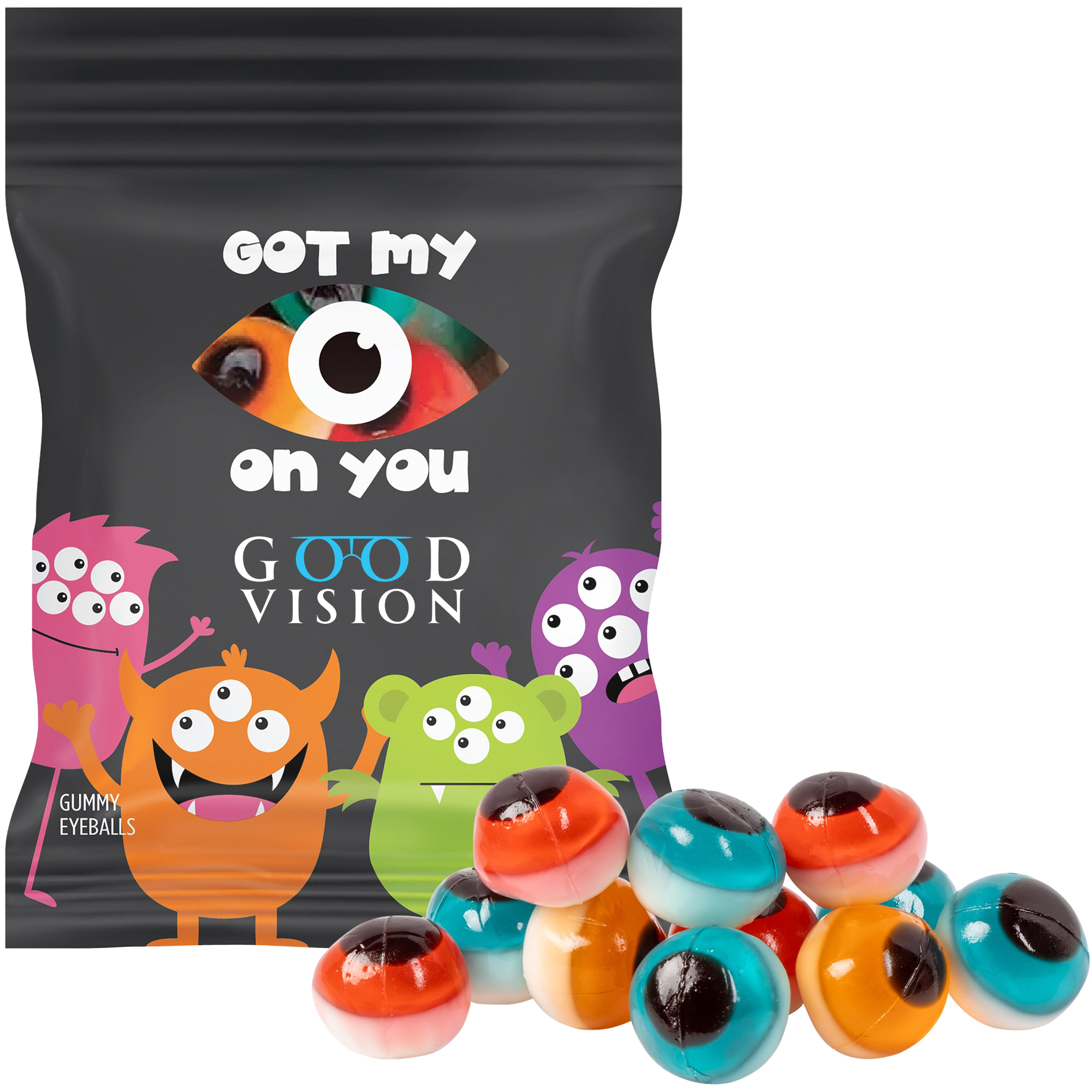 Product Photo 1 Gummy Eyeballs in Full Color DigiBag, 2oz.