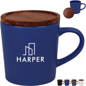 Little Rock Ceramic with Wood Lid, 16 oz. - SZ9982