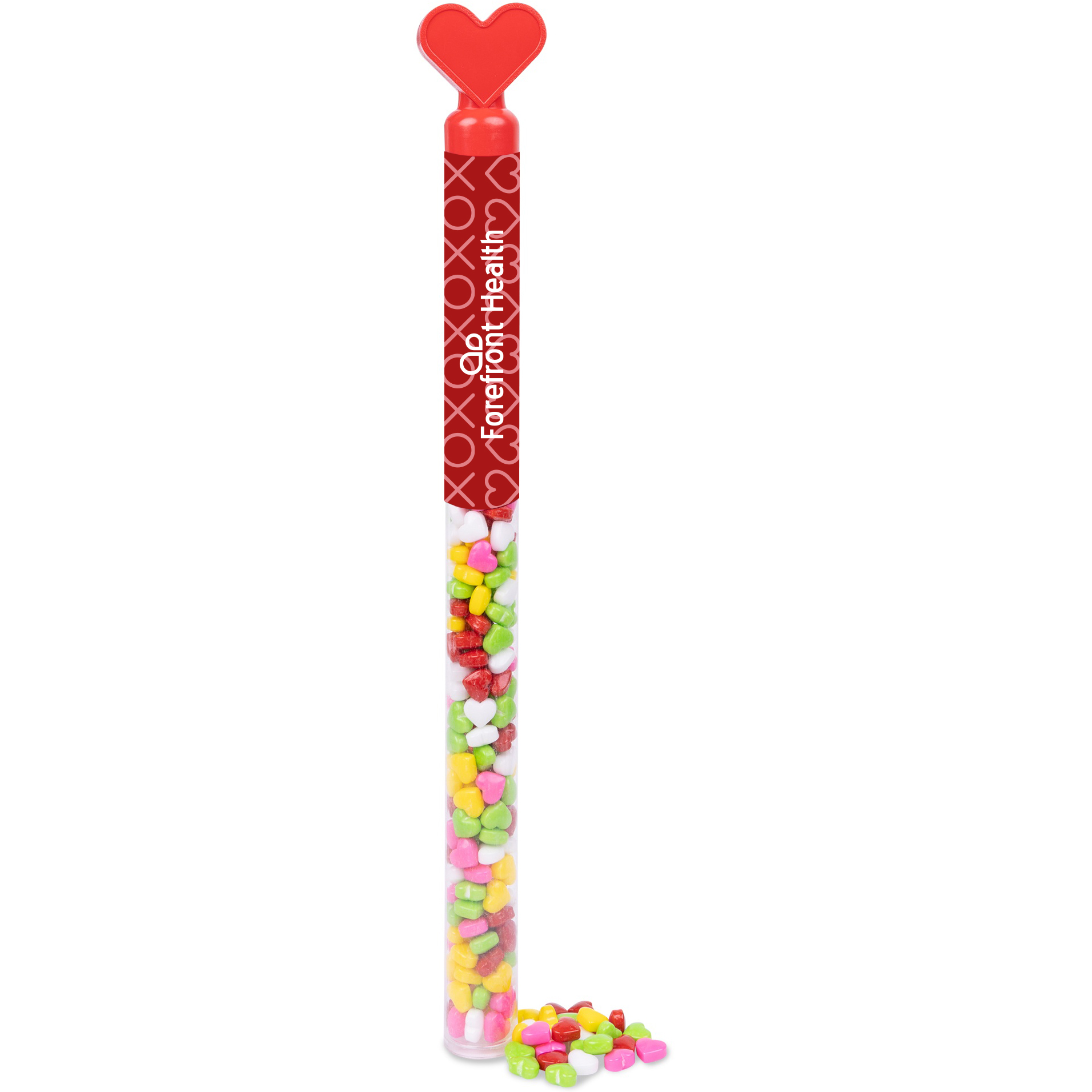 Product Photo 1 Heart Topper Candy Tube with Rainbow Hearts Candy