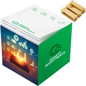 Post-it® Custom Printed Notes Cube, 3-3/8" x 3-3/8" - BE3121