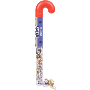 Holiday Candy Cane Tube with Twist Wrapped Truffles - CI2685