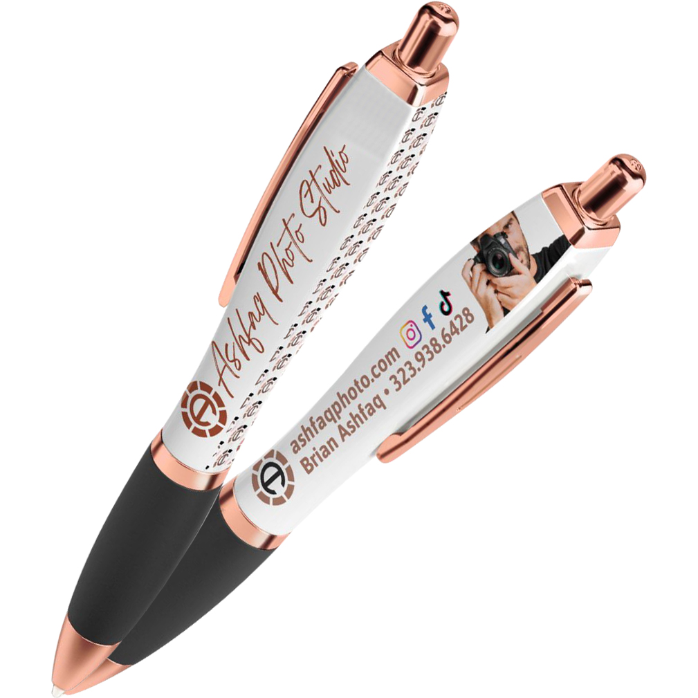 Product Photo 1 Squared Basset Performance Satin Gel Pen w/ Rose Gold Accents