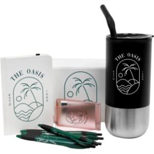 Journal Book, Pen & Mirror with Tumbler Gift Box - UL1300