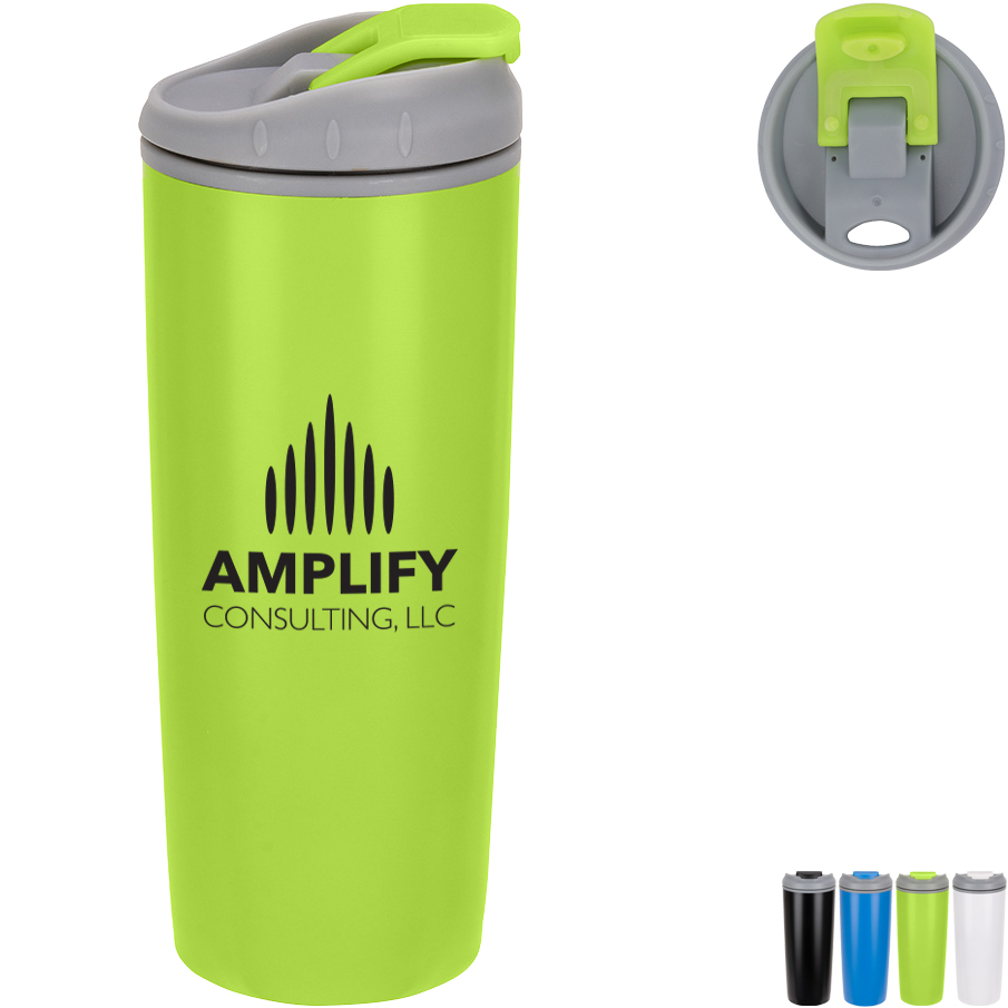 Product Photo 1 Olympia Stainless Steel & Polypropylene Tumbler w/ Flip Top Lid, 17oz.