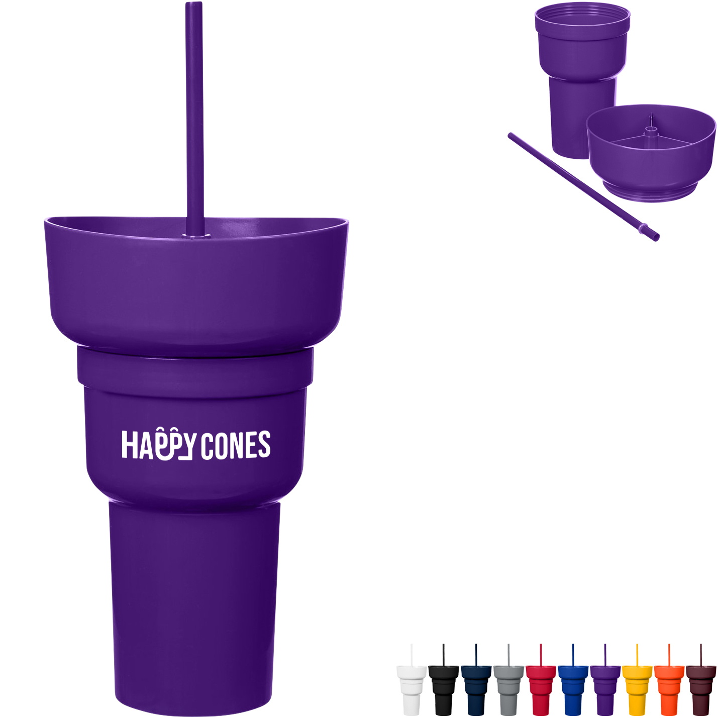 Product Photo 1 Team 365 1L Recycled PP Stadium Tumbler With Snack Bowl