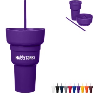 Team 365 1L Recycled PP Stadium Tumbler With Snack Bowl - PM9302