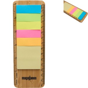 FSC® Certified Bamboo Ruler w/ Sticky Notes - BT2390