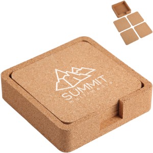 Square Cork Coaster 4-Piece Set - EV9224