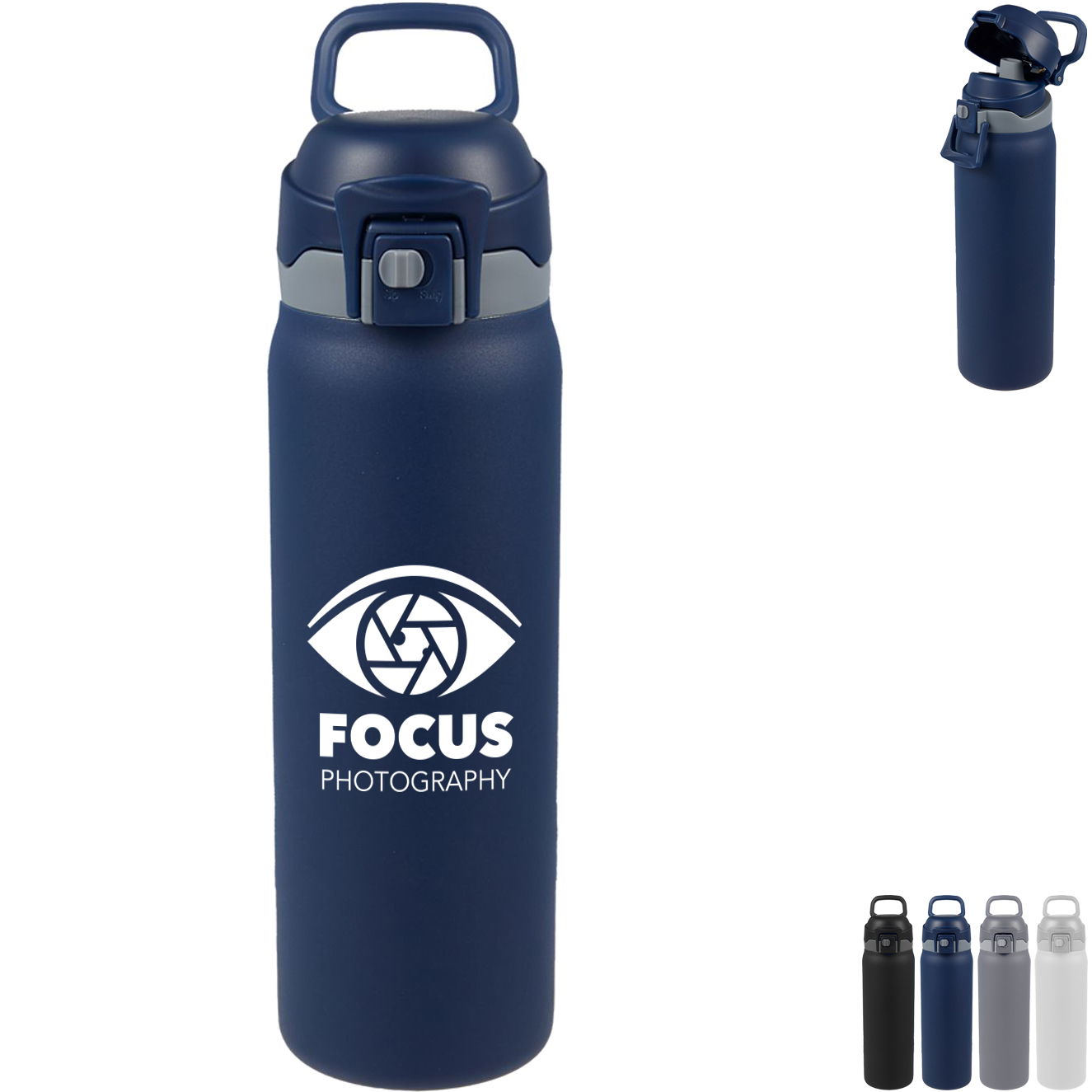 Product Photo 1 Rhine 2-in-1 Vacuum Insulated Recycled Stainless Steel Bottle, 30oz.