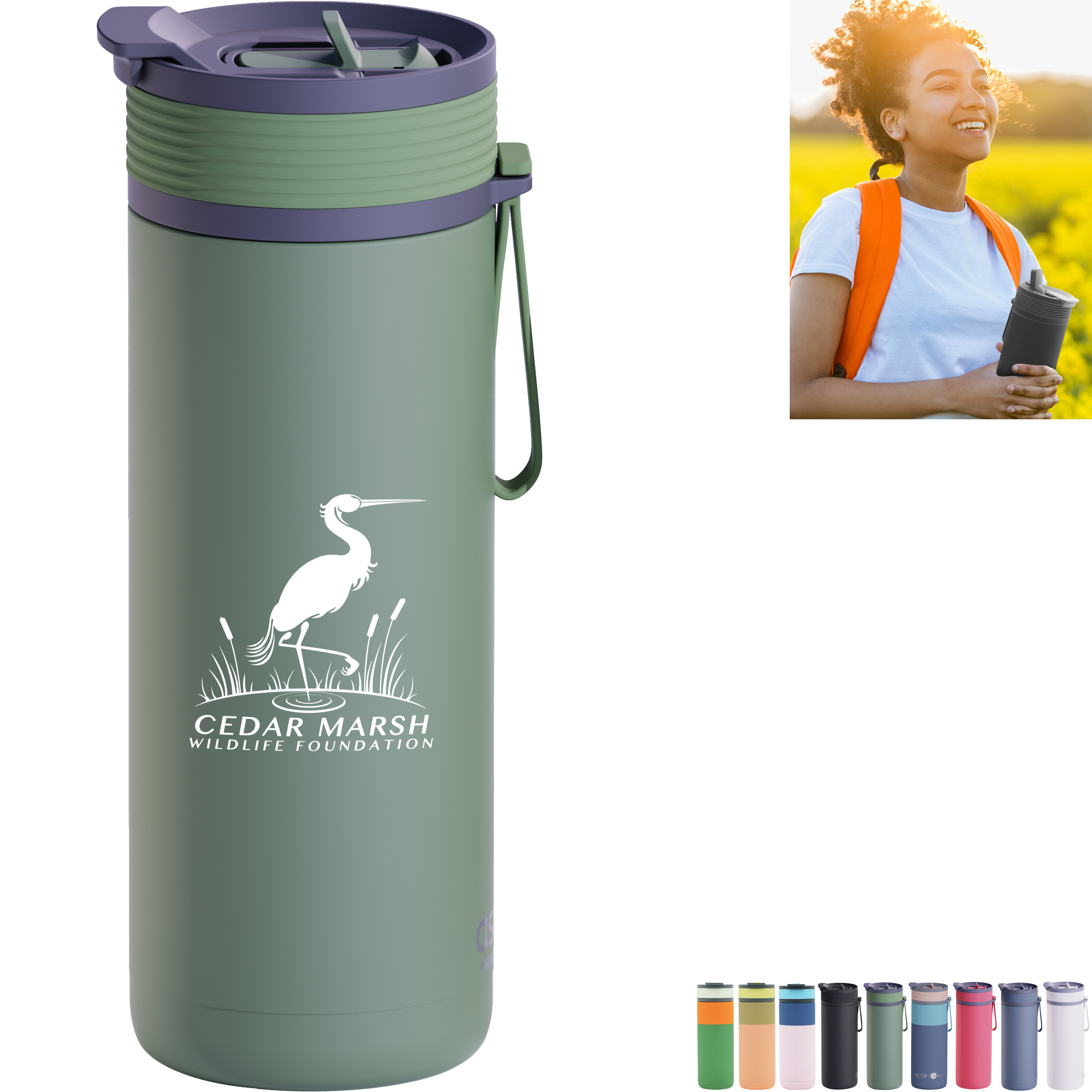 Product Photo 1 Asobu® Aspen Double Wall Stainless Steel Bottle, 20 oz.