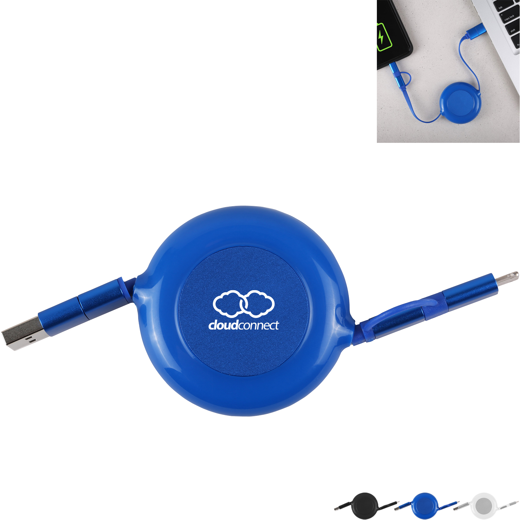 Product Photo 1 Retractable Fast Charge-it™ 3-in-1 Cable