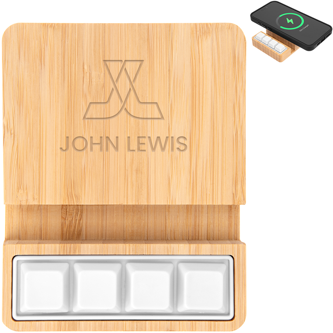 Product Photo 1 Bamboo Stress Relief Wireless Charger & Phone Stand