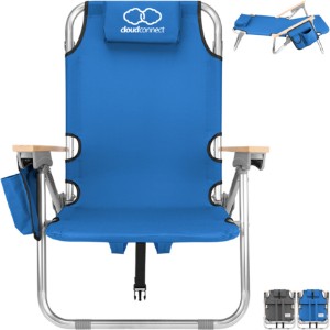 Portable Reclining Polyester Beach Chair - HT6857