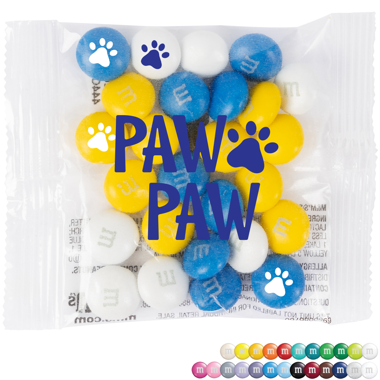 Product Photo 1 Color Choice Personalized M&M's® Favor Pack, 3/4oz.