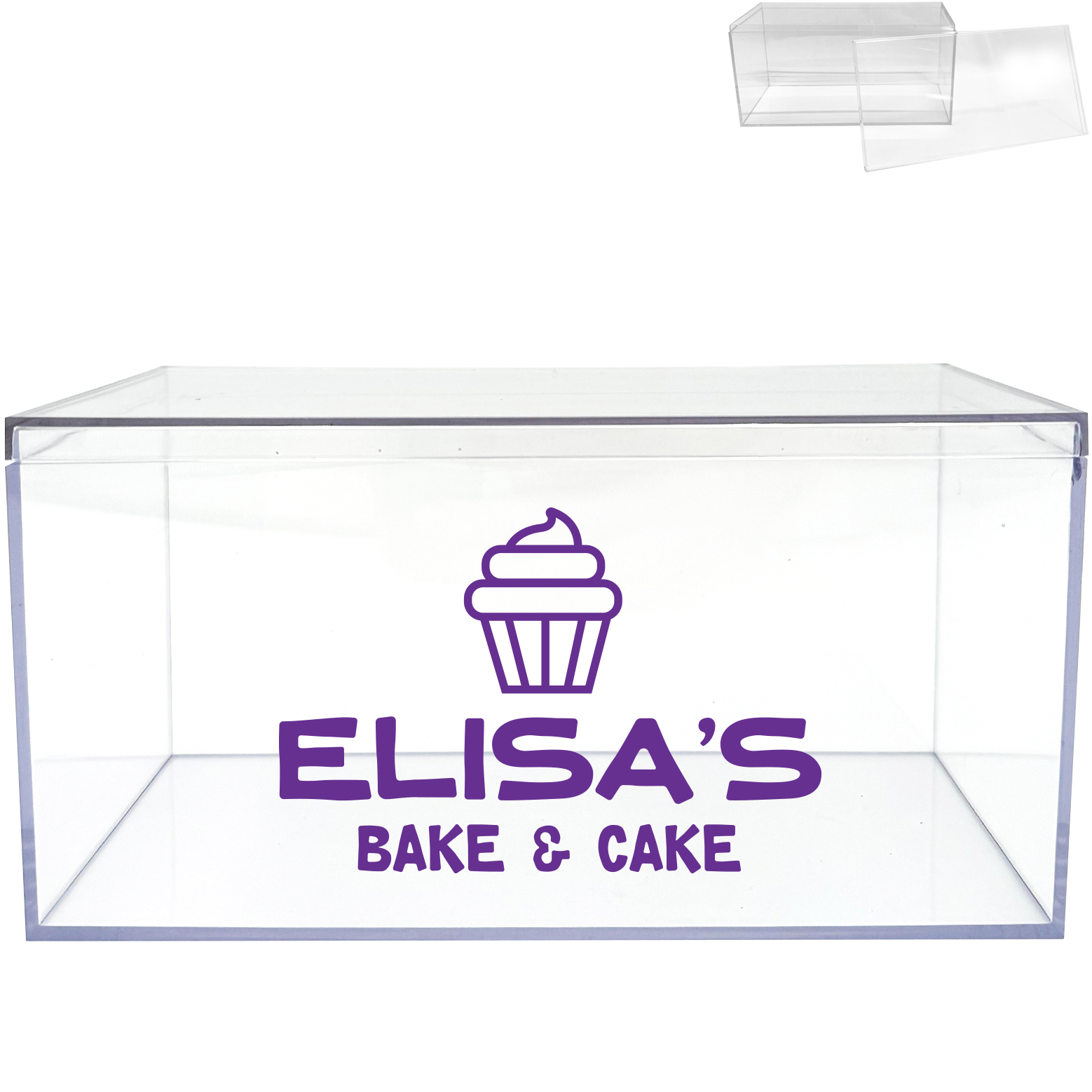 Product Photo 1 Clear Plastic Box, 8" x 4"