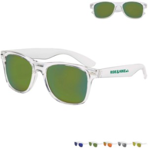 Mirrored Clear Frame Malibu Sunglasses - JN1238