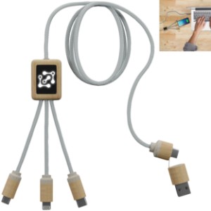 SCX Design™ 5-in-1 Bamboo Charging Cable 2A - KZ1014