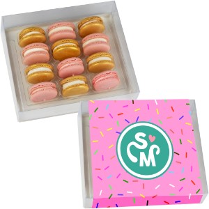 Champagne & Strawberries Macaron Box, 12 Pack - MD9678
