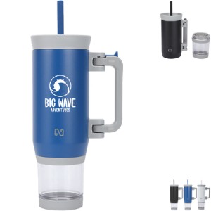 NAYAD® Quest Stainless Steel Double Wall Mug w/ Foldable Handle & Snack Cup, 23oz. - AR1958